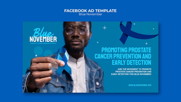 PSD flat design blue november template