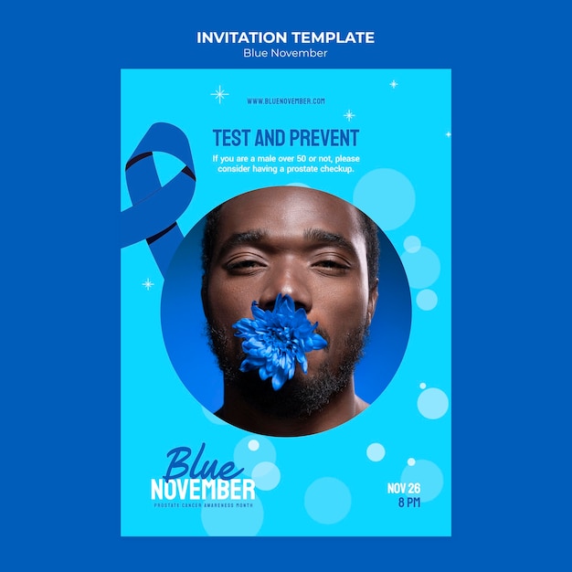 PSD flat design blue november template