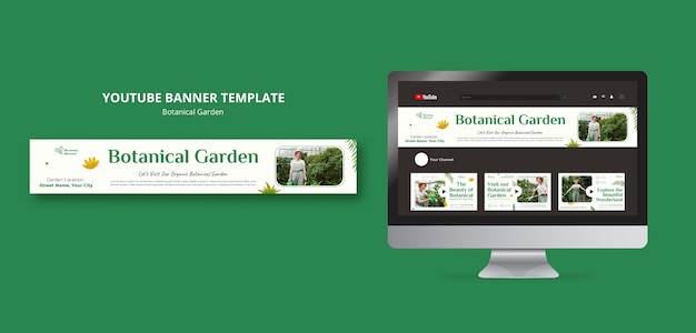 PSD flat design botanic garden template