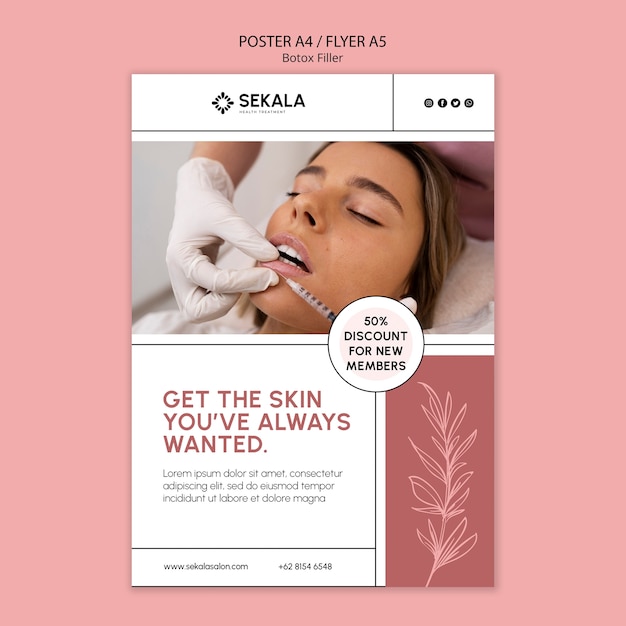 PSD flat design botox filler template