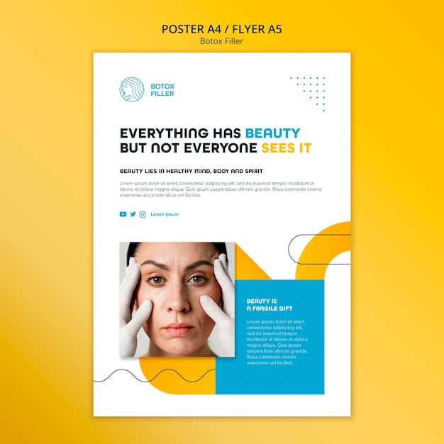 PSD flat design botox template