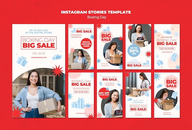 flat design boxing day template