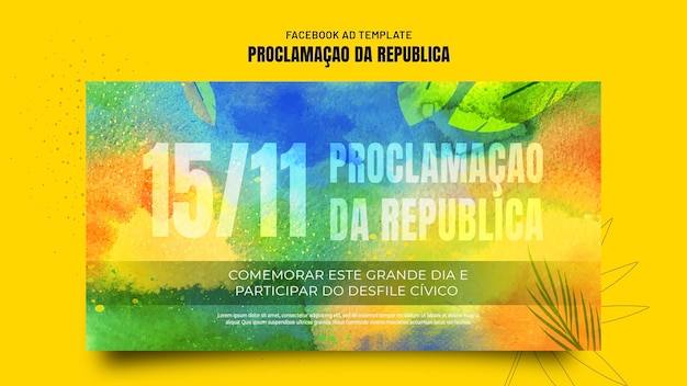 PSD flat design brazil independence day design template