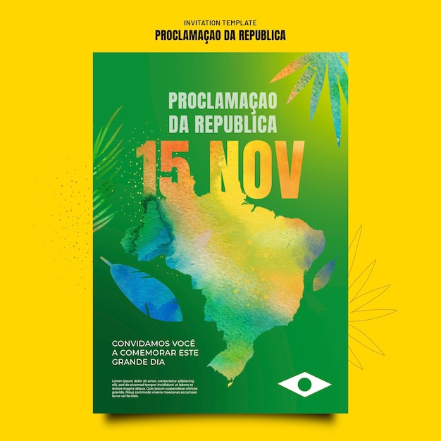 PSD flat design brazil independence day design template