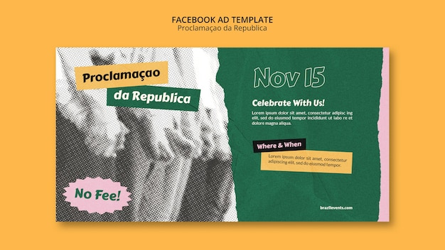 PSD flat design brazil independence day template