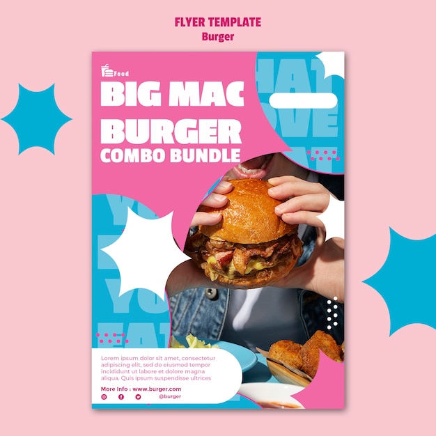 Flat design burger template