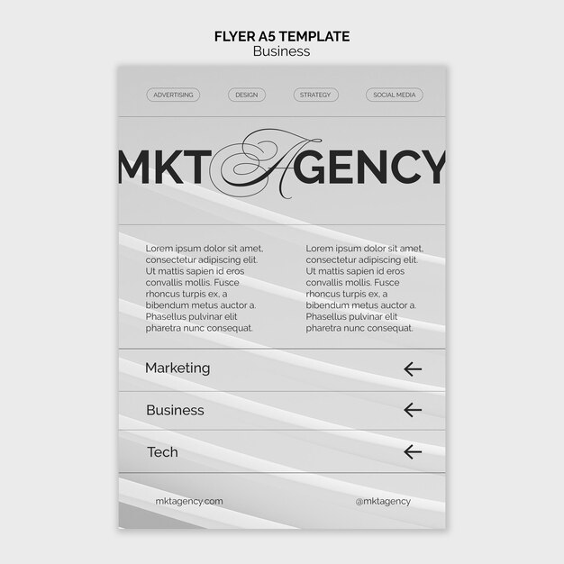 Flat design business strategy flyer template