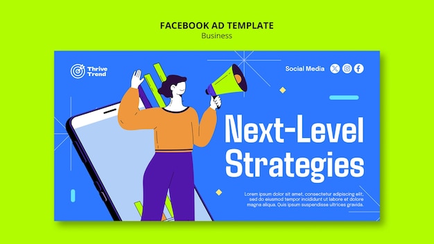 flat design business template design