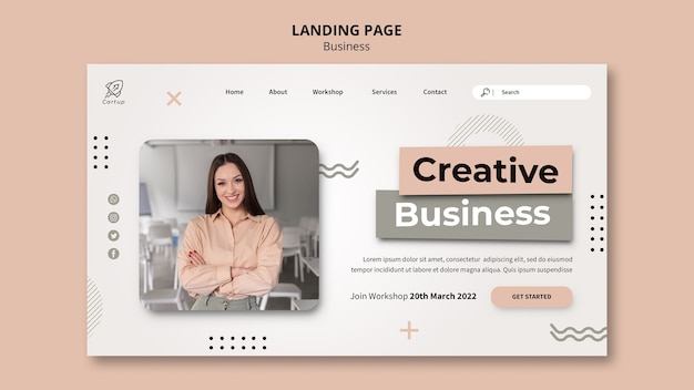 PSD flat design business template