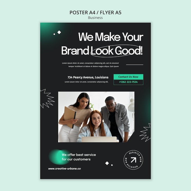 PSD flat design business template