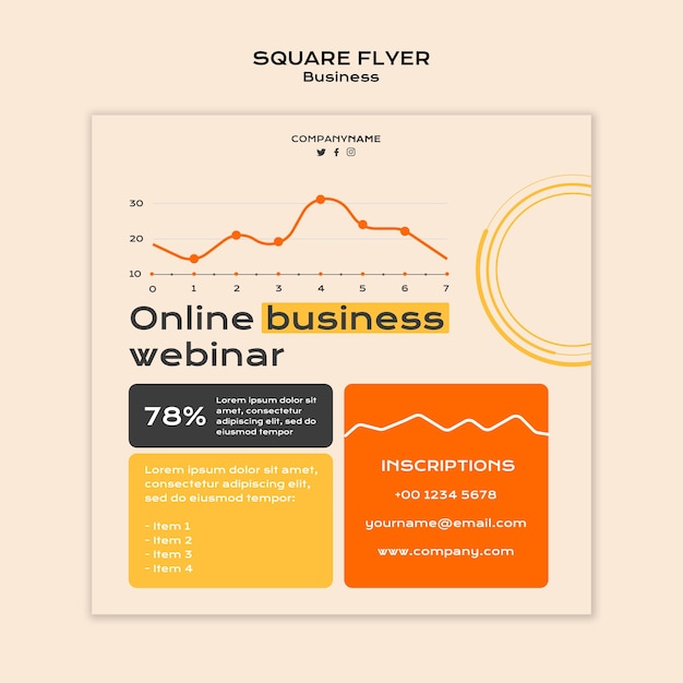 PSD flat design business template