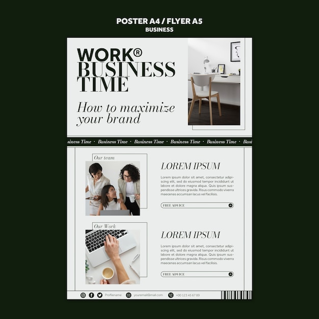 PSD flat design business template