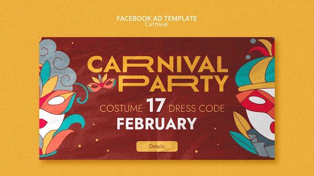 PSD flat design carnival template