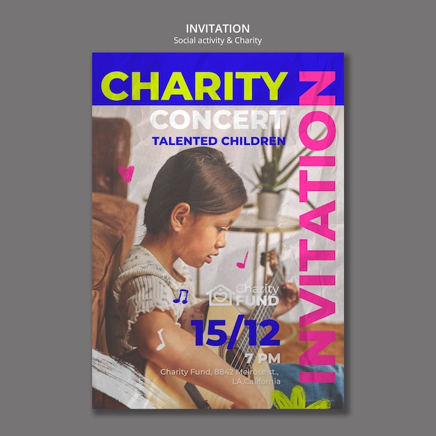 Flat design charity template