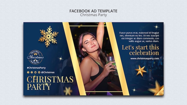 PSD flat design christmas template