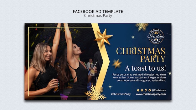 PSD flat design christmas template