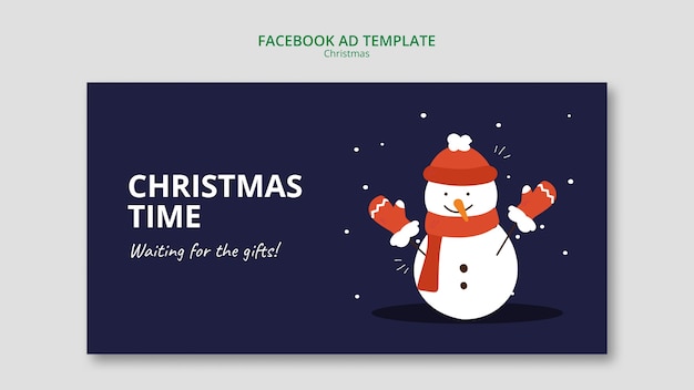 PSD flat design christmas template