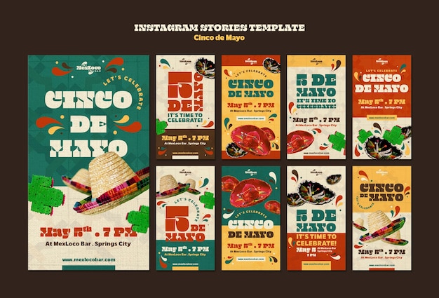 PSD flat design cinco de mayo template