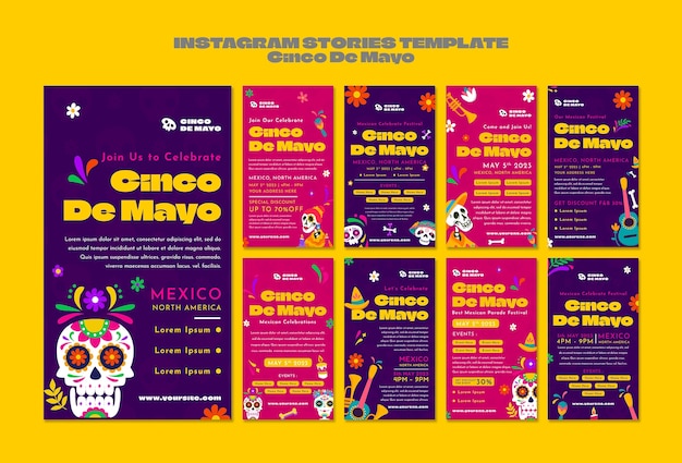 PSD 평면 디자인 cinco de mayo 템플릿