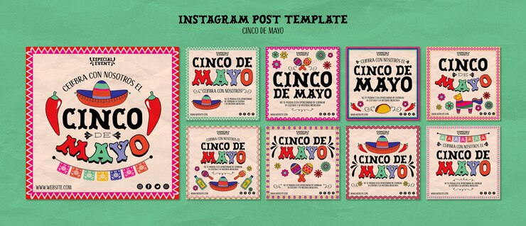 평면 디자인 cinco de mayo 템플릿