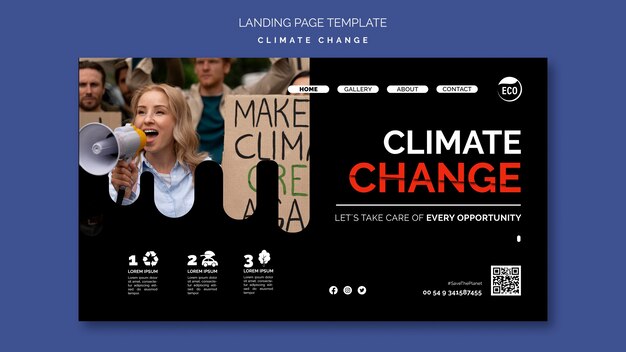 Flat design climate change design template