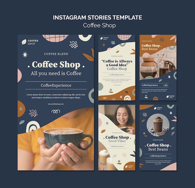 PSD flat design coffee shop template