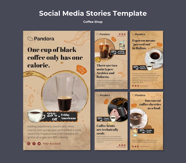 Flat design coffee shop template