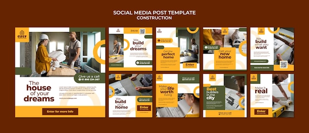 flat design construction template