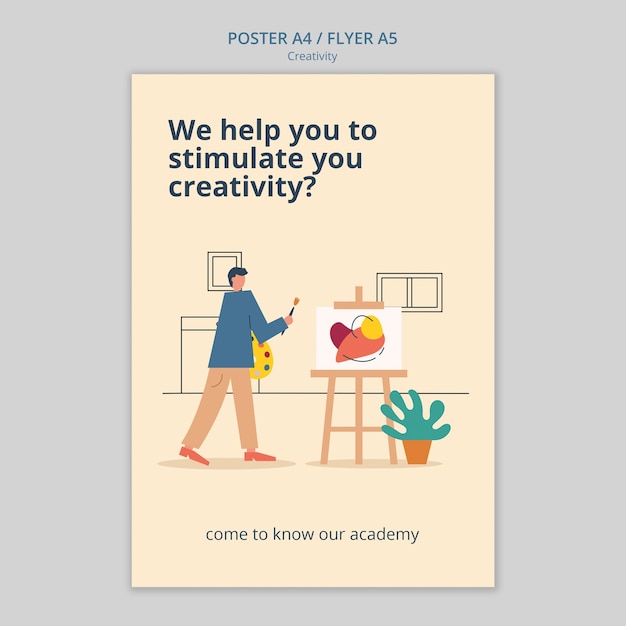 PSD flat design creativity  template