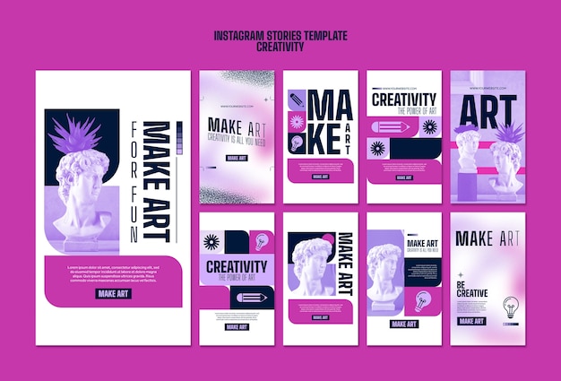 PSD flat design creativity template