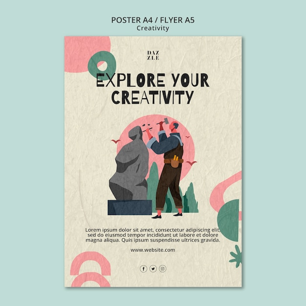 PSD flat design creativity template