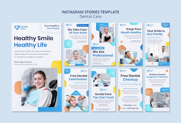 Flat design dental care template