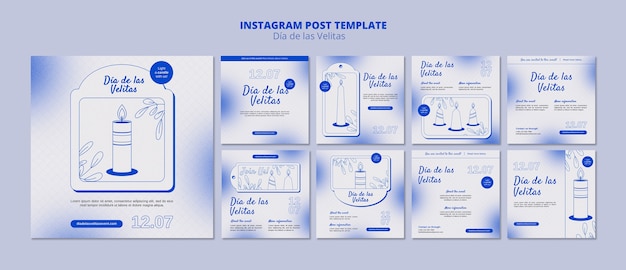 Flat design dia de la velitas template