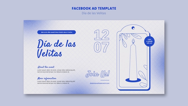 Flat design dia de la velitas template
