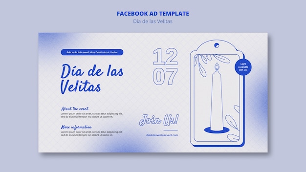 PSD flat design dia de la velitas template