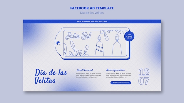 PSD flat design dia de la velitas template