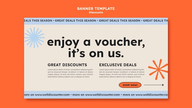 PSD flat design discount banner template