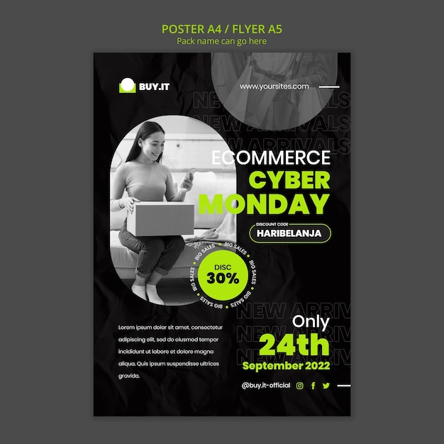 PSD flat design e-commerce template