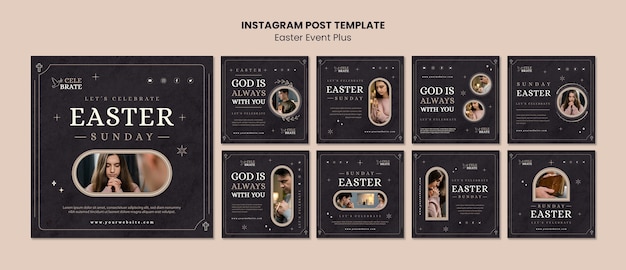 Flat design easter template