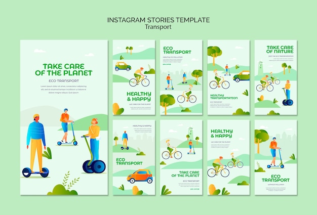 Flat design eco transport template