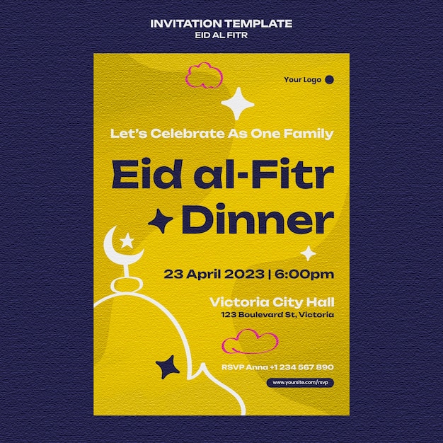 PSD 평면 디자인 eid al-fitr 템플릿