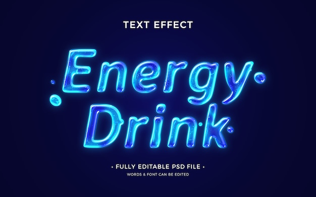 Flat design energy drink effect template