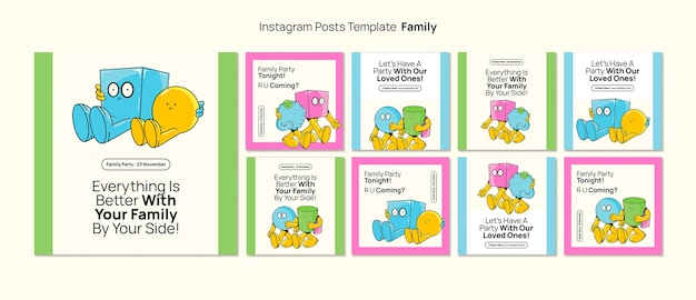 Flat design family design template