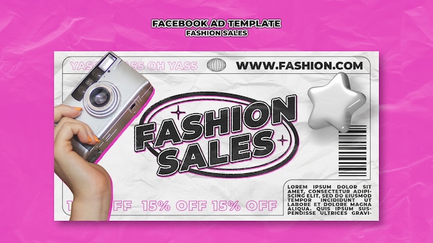 PSD flat design  fashion sales facebook template