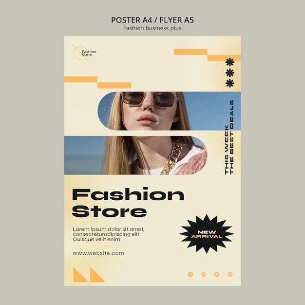 PSD modello di moda design piatto