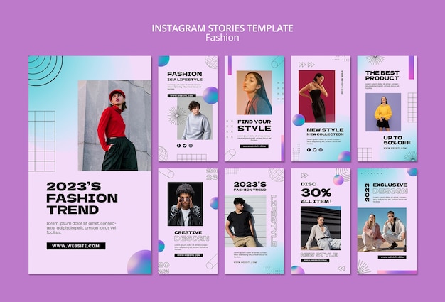 PSD flat design fashion template