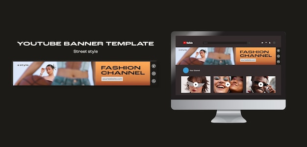 PSD flat design fashion template