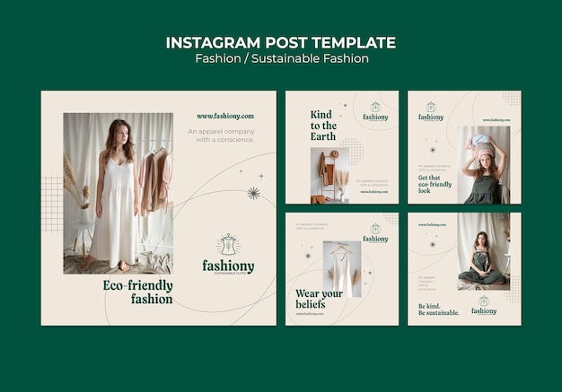 PSD flat design fashion template