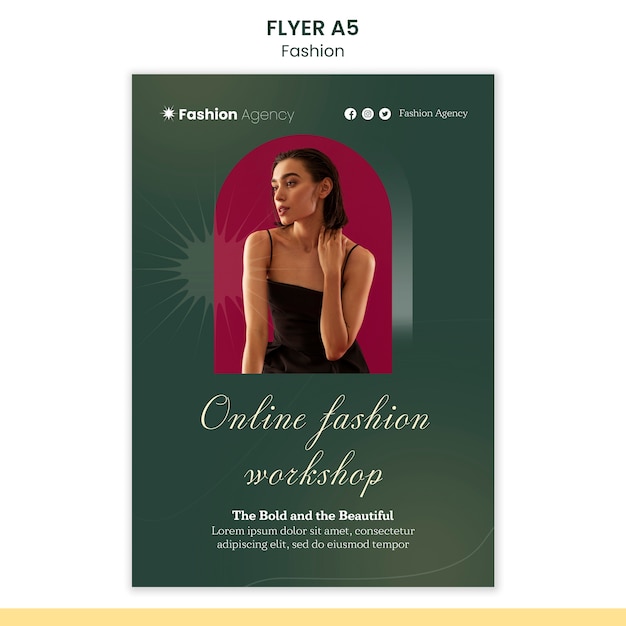 Premium PSD Flat design fashion template