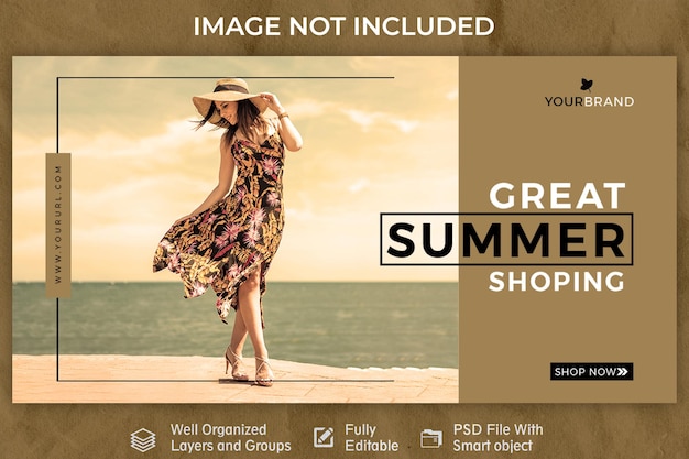 Flat design fashion trends banner square flyer